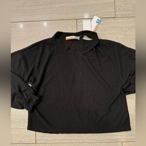 Vintage Havana BRAND NEW long sleeve cut out shoulder  shirt size girls XL